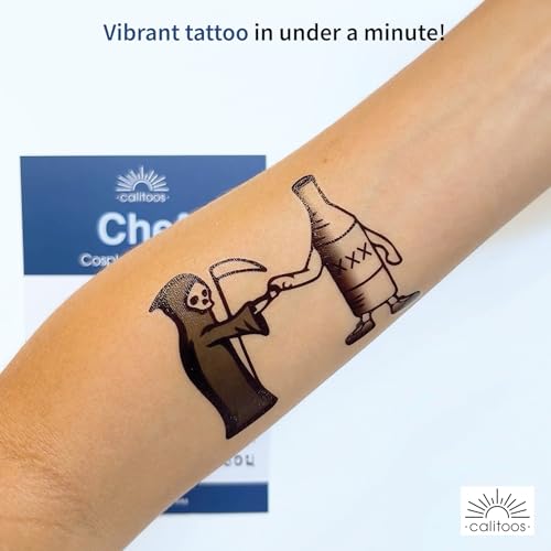 Cosplay Temporary Tattoos - Chef Inspired Design for Halloween, Costume Parties & Fan Conventions - MADE in USA - DOUBLE PACK!