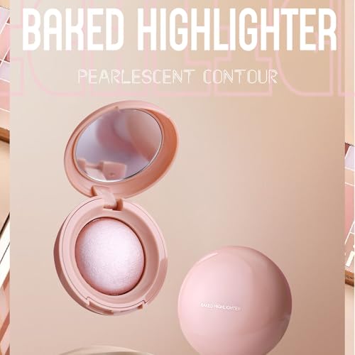 Baked Highlighter Powder Palette - Buildable Shimmer Makeup