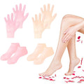 Silicone Moisturizing Socks & Gloves Set for Dry Cracked Feet & Hands, 4 Pairs