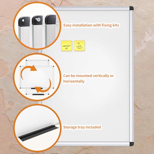 VIZ-PRO Magnetic Dry Erase Board, 36 X 24 Inches, Silver Aluminium Frame