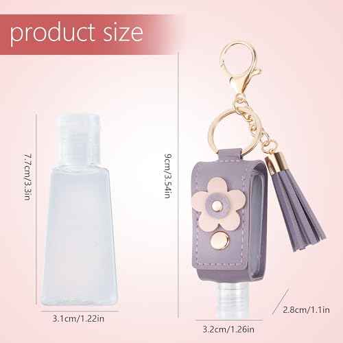 4Pcs Hand Sanitizer Keychain, 30ml Refillable Portable Hand Sanitizer for Toiletry Lotion Liquid Soap Shampoo