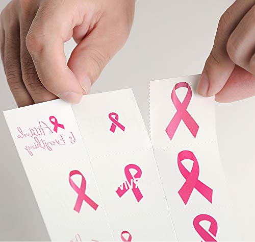 192 Pink Ribbon Breast Cancer Awareness Temporary Tattoos
