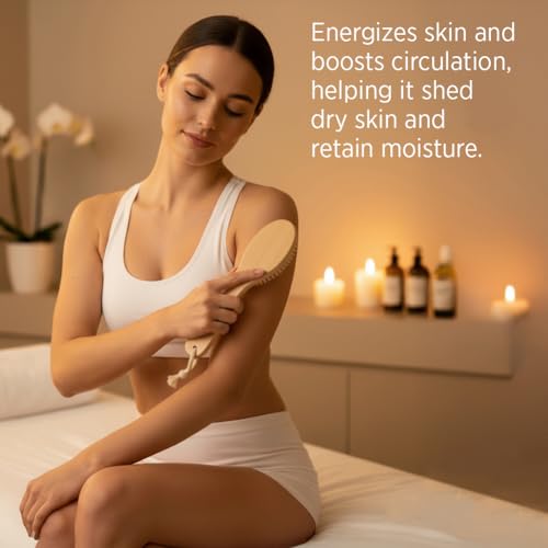 Tiger Tail Therapeutic Dry Brush for Body ? Includes Carry Bag - Exfoliating Brush for Lymphatic Massage, Cellulite Appearance, Skin Rejuvenation, Dead Skin Cell Removal/Detox, Fascia Massage