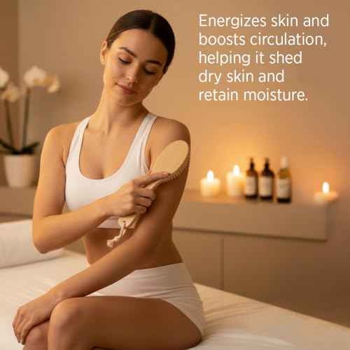 Tiger Tail Therapeutic Dry Brush for Body ? Includes Carry Bag - Exfoliating Brush for Lymphatic Massage, Cellulite Appearance, Skin Rejuvenation, Dead Skin Cell Removal/Detox, Fascia Massage