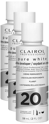 Clairol Professional Pure White 20 Volume Hair Developer - 2 Fl Oz Pack of 3