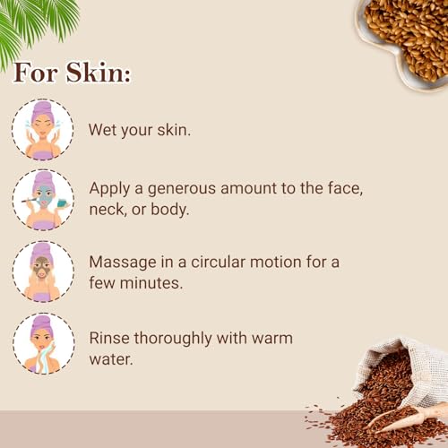 Organic Netra Flaxseed Gel with Vitamin E for Hair & Skin 7.05 oz