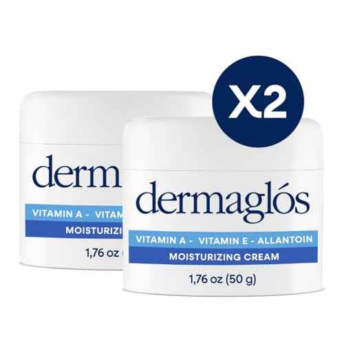 Dermaglos 2-pack Moisturizing Cream | Vitamin A (Retinoids), Vitamin E & Allantoin | Moisturizer for Wrinkles, Stretch Mark Prevention, Tattoo Aftercare, Scar cream, Anti-Aging | 1,76 oz