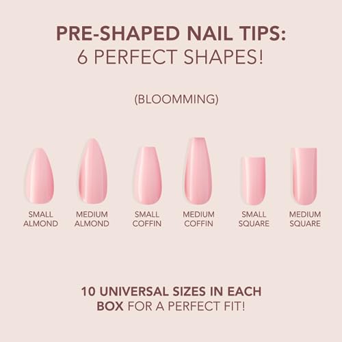 Kiara Sky Short Almond Cover Gelly Tips | Soak Off Pre-Shaped Soft Gel Nail Extensions | Blooming