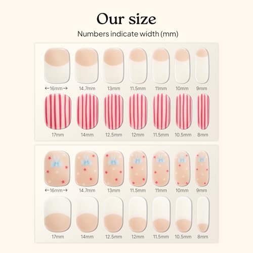 Heyhae Semi Cured Gel Nail Strips - Summer Vibes Salon Quality, 28 Strips