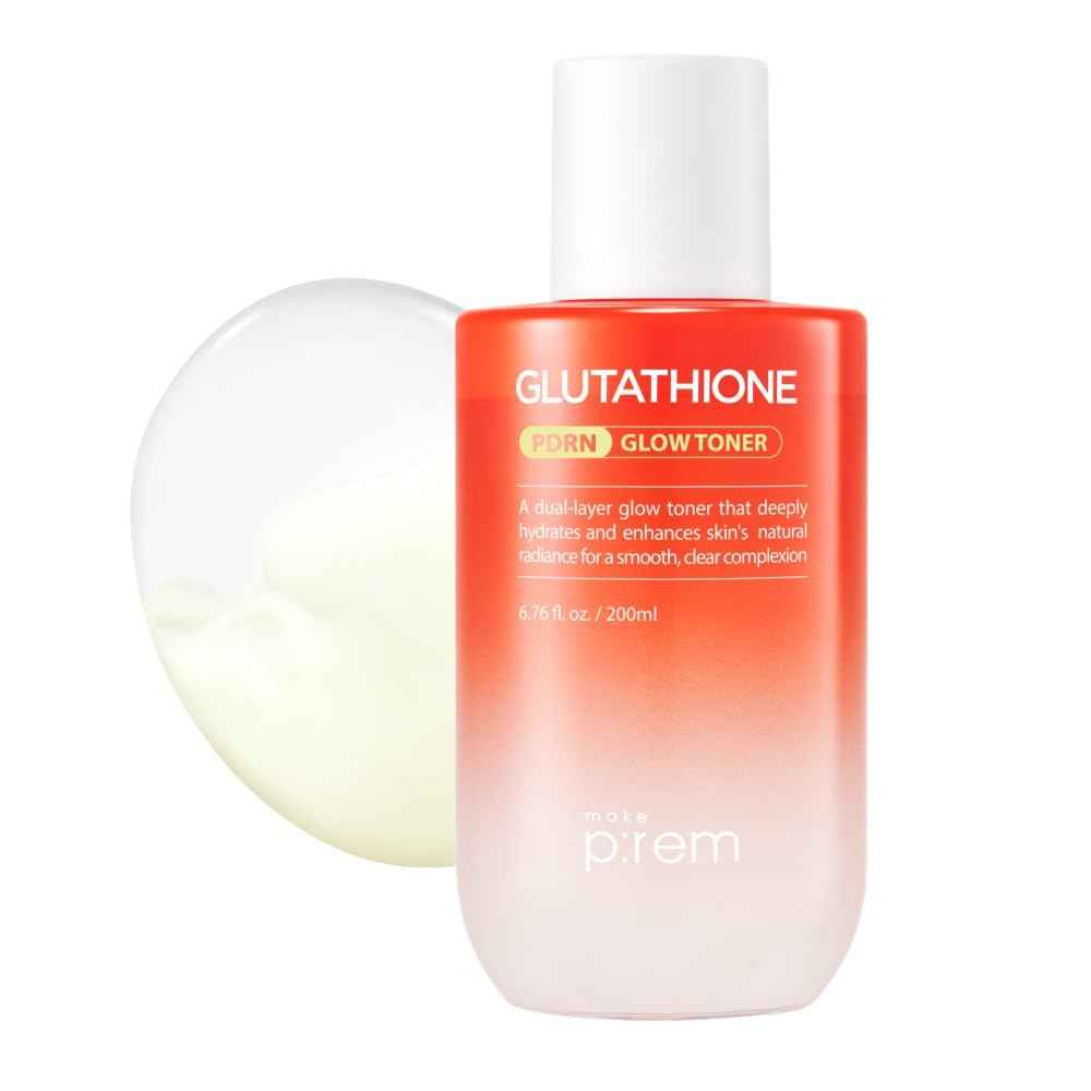 Make P:REM Glutathione PDRN Glow Toner, Antioxidant Radiance Booster with Dual Layer Moisture & Smoothing Formula for Sensitive Skin, Korean Skin Care, 6.76 fl oz, 200ml