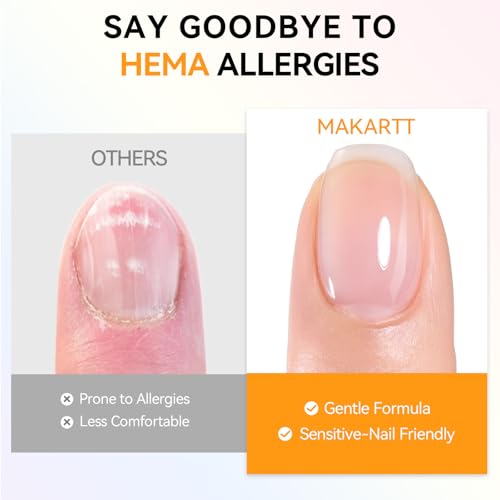 Makartt Hema-Free Gel Top & Base Coat Set 2 Pcs 15ml No Wipe - Hypoallergenic