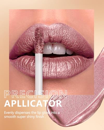 Metallic Pink Lipstick - Long Lasting, Transfer Proof Liquid Lip Gloss