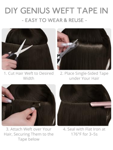 Wennalife Dark Brown 20 Inch Tape-in Human Hair Extensions - 120g Weft