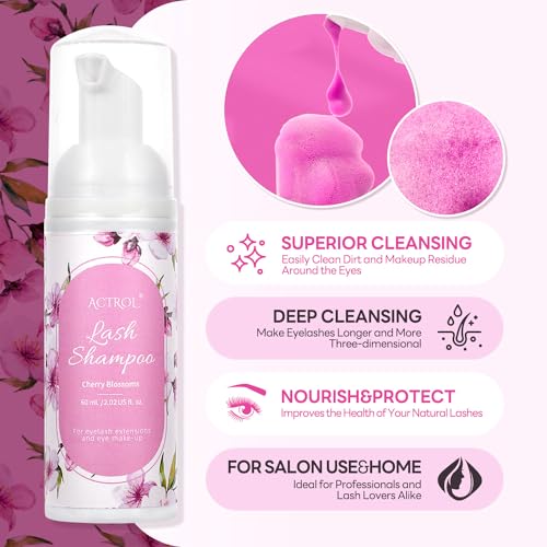 ACTROL Eyelash Extension Cleanser 60ML Cherry Blossom