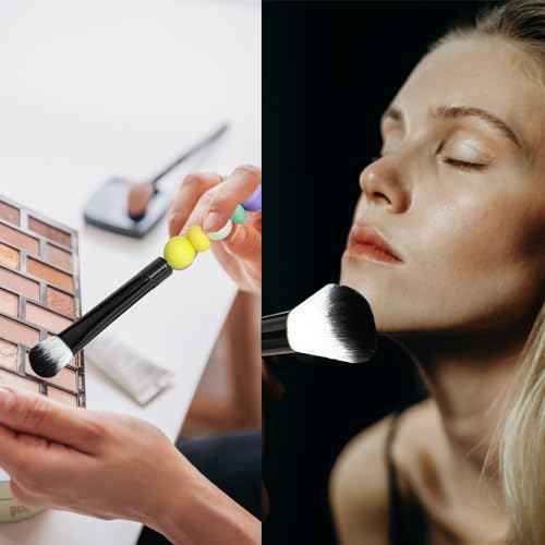 10Pieces Beadable Makeup Brushes Diy Makeup Comestic Brushes Beaded Brushes Kit for DIY Beaded Eyeshadow Brush (Beadable Makeup Brushes-10pieces=2Sets)-Black