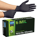Inspire Heavy Duty Black Nitrile Gloves - 6 Mil Chemical Resistant