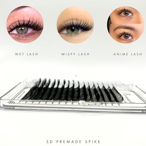 Premade Wet Spike Fans 5D Lash Extensions CC Curl