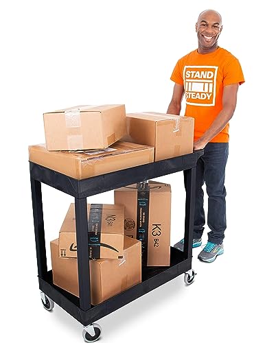 Stand Steady Tubstr 2-Shelf Utility Cart 400 lbs Black