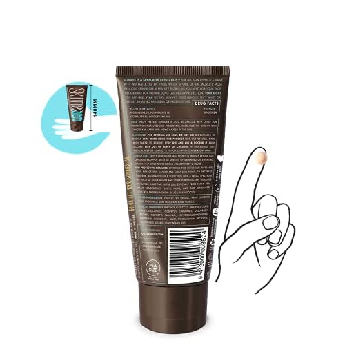 Skinnies Sungel New Formula SPF30 Eco Sunscreen, 3.4oz UVA UVB, Not Diluted With Water, Reef Safe, Vegan, Use Pea Size Blob
