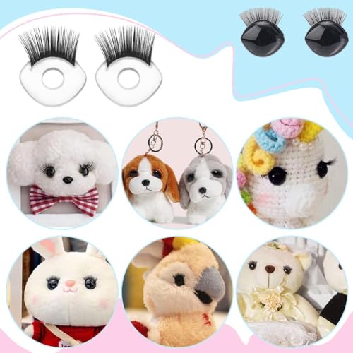 PH PandaHall 24pcs Clear Plastic Safety Eyelashes 1 inch Craft Doll Eyelashes Safety Eyes with Lashes for Amigurumi Crochet Stuffed Animals Christmas Halloween Craft Decoration DIY Craft