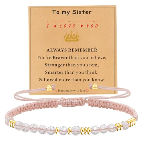 TAGOMEI Sisters Gifts from Sister Birthday Gifts for Teen Girls Morse Code Bracelets for Women Teen Girl Gifts Trendy Stuff Graduation Gifts for Her Big Sister Gifts for Girls Sister In Law Gift