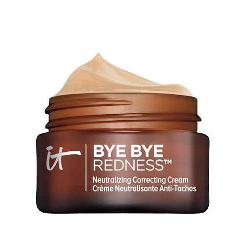 IT Cosmetics Bye Bye Redness Full Coverage Color Correcting Cream - Redness Neutralizing Tinted Face Moisturizer, 12HR Hydration, Hyaluronic Acid, Aloe, Colloidal Oatmeal, Rosacea Skin - 0.37 fl oz