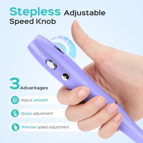 COSLUS Electric Nail Drill File Professional Manicure Pedicure Tools Polishing and Cordless Electric Nail Drill File with Stepless Speed Knob