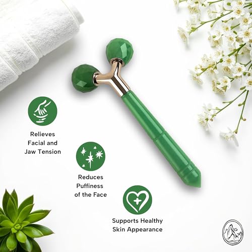 Mount Lai Jade Tension Melting Facial Massager for Face & Neck ? Face Roller to Relieve Tension, Soothe Stress, Improve Circulation & Revitalize Skin for Radiant Care