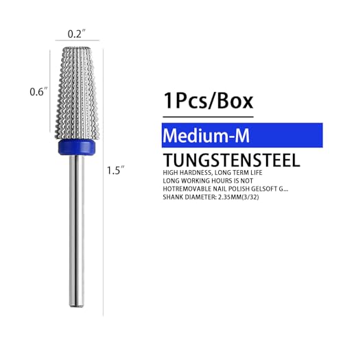 5-in-1 Nail Drill Bits - Medium Carbide Rotary Accessory