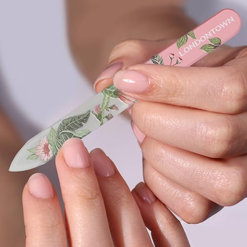 LONDONTOWN Double-Sided Glass Nail File & Care Tool - Professional Grit