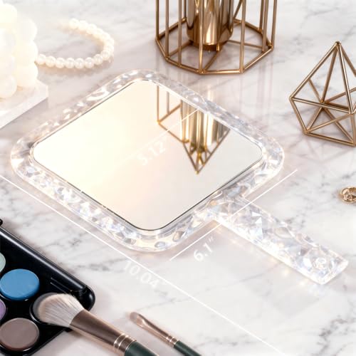 YEAKE Double-Sided Magnifying Hand Mirror 1X/5X Makeup