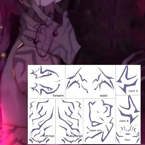 Temporary Tattoos Rumii Cosplay Accessories,Cosplay Tattoos Stickers Purple (1)