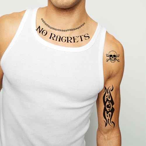 4 Sheets No Ragrets Temporary Tattoos Barbed Wire Temporary Tattoos Halloween Costume Tattoo