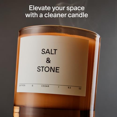Salt & Stone Saffron & Cedar Coconut & Soy Blend Scented Candle 8.5 oz
