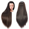 FABA Mannequin Head with Hair for Hair Styling Practice, 26-28 Inch Brown Doll Head