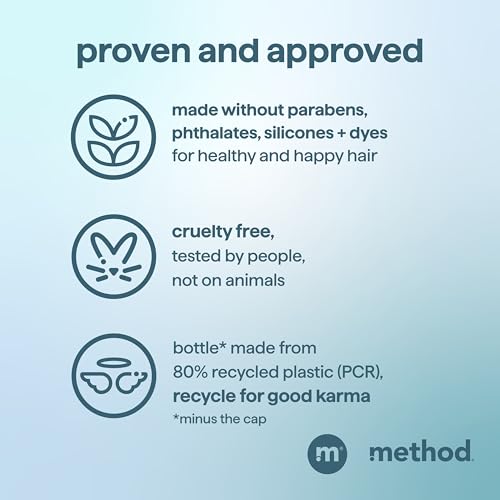 Method Men 2-in-1 Shampoo and Conditioner, Glacier + Granite - Cleans and Conditions, Crisp Arctic Scent - Paraben-Free, Dye-Free - 14 oz, Pack of 6