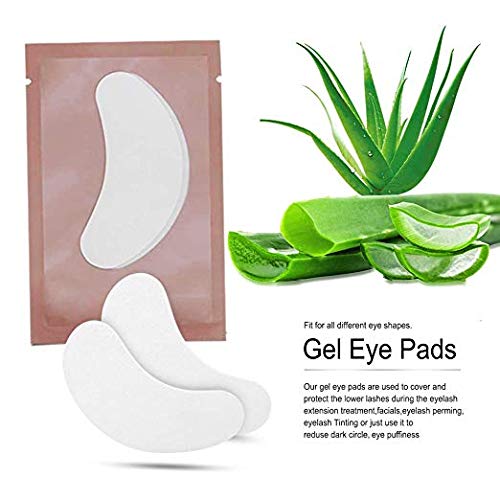 Ocim 100 Pairs Under Eye Gel Pads Hydrogel Eye Patches for Eyelash Extension -100% Natural Lint Free DIY Lashes Extension Supplies(Pink)