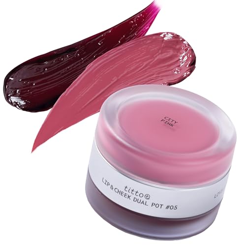 titto Lip & Cheek Dual Pot Blush - City Pink/Purple