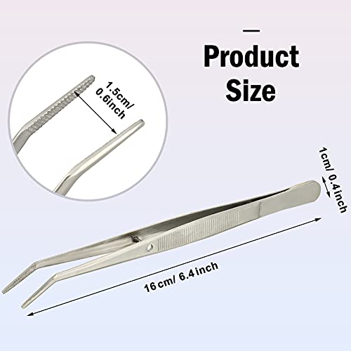 Honoson Stainless Steel Curved Tweezers Set - 10 Pack