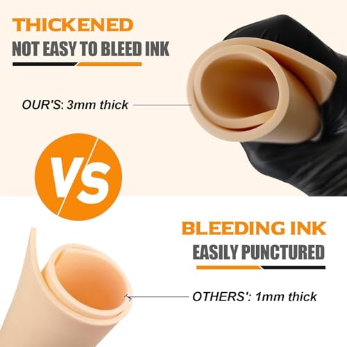 5 Pack 3MM Tattoo Practice Skin with 10 Stencil Papers