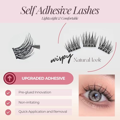 Self-Adhesive Lash Clusters Natural Look Pre-Glued 8-15mm Kit