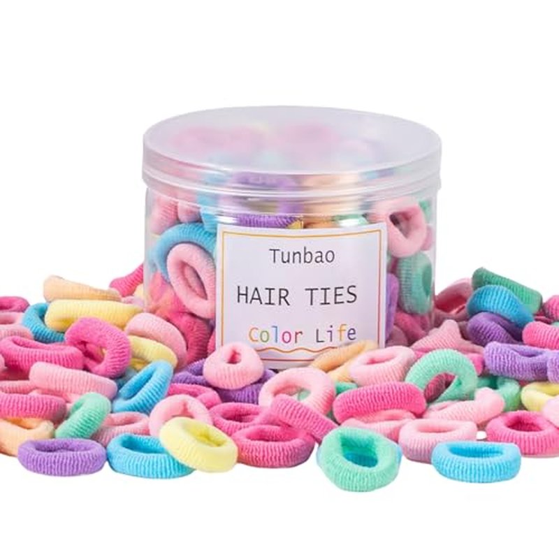 100 Mini Soft Cotton Baby Hair Ties for Toddlers & Kids