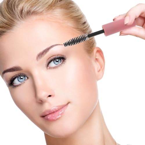 10-Pack Pink Empty Mascara Tubes 0.17Oz Refillable Eyelash Cream Containers Lightweight Transparent Makeup Bottles for Travel and Daily Use