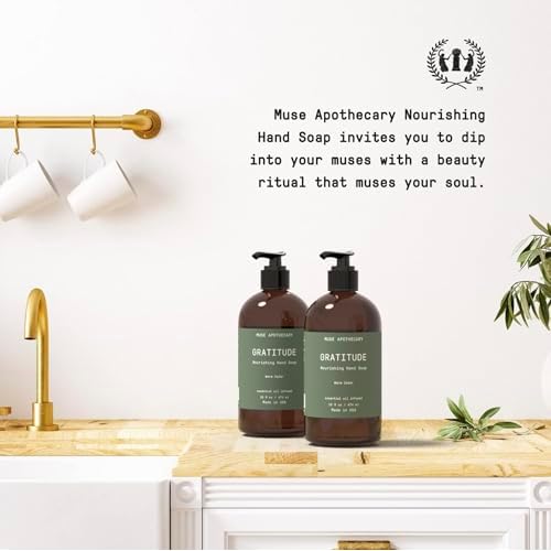Muse Apothecary Hand Ritual - Botanical Collection - Aromatic and Nourishing Hand Soap, Infused with Natural Aromatherapy Essential Oils - 16 oz, Warm Cedar, Pack of 3