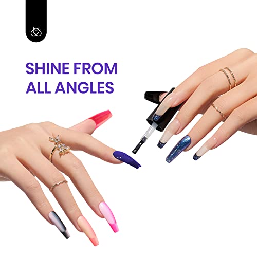 beetles Gel Polish 20 Colors Gel Nail Polish Luxury Club Collection with 1 Pcs 15ml White Color Soak Off Gel Polish with Glossy & Matte Top Coat and Base Coat, Red Green Soak Off Shiny Blue Glitter
