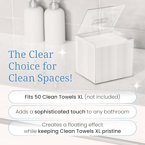 Clear Acrylic Box for 50 XL Towels - Bathroom Storage