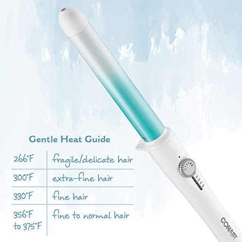 Conair OhSoKind For Fine Hair 1-inch Curling Wand, Straight wand produces flawless waves