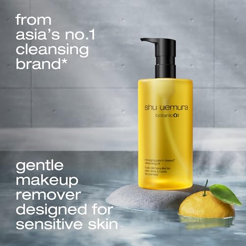shu uemura Botanicoil Indulging Cleansing Oil, Makeup Remover and Facial Cleanser Infused with Plant Extracts, Suitable for Sensitive Skin
