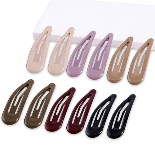 Snap Hair Clips Water Drop Design for Women, 12-Piece Set
