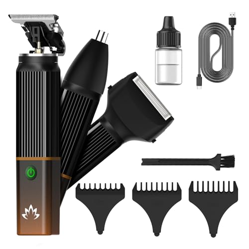 Lanumi 3-in-1 Beard Trimmer Kit for Men - Rechargeable Electric Hair Trimmer with Nose Hair Trimmer & Shaver - Cordless Grooming Set for Beard, Mustache, Body Hair - Men¡¯s Gift